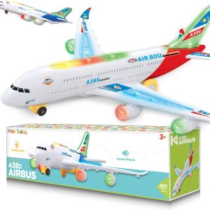 Airplane Toy: Kidsthrill Bump & Go Model with Flashing Lights and Sounds – Perfect for Boys and Girls Ages 3-12