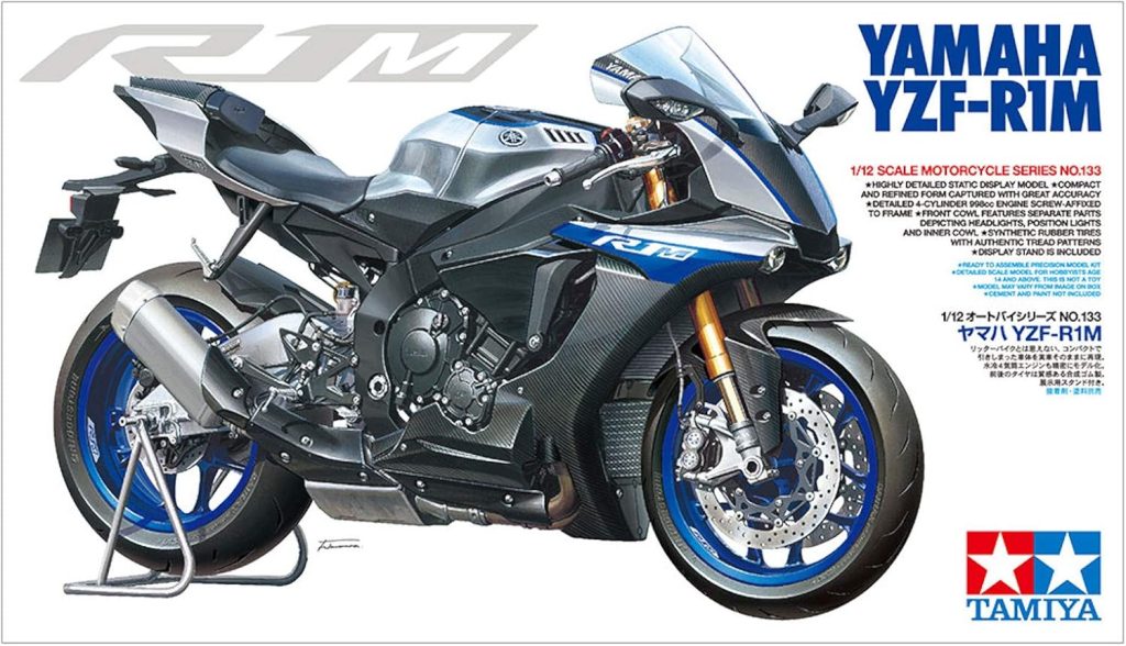 R1M Motorcycle Plastic Model Kit: Tamiya 14133 1/12 Scale Yamaha YZF-R1M