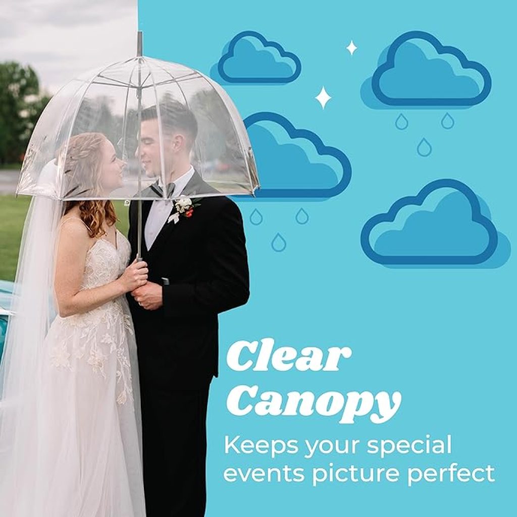 Clear Umbrella - Totes Adult Bubble Dome with Lightweight Wind and Rain Protection