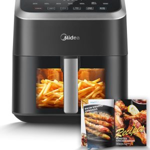 Midea Air Fryer 5.5 Quart with See-Through Window – HeatExpress Rapid Air Technology, 9 Preset Cooking Menus for Fast and Easy Meals