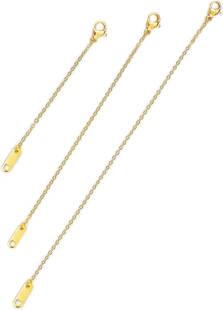 Necklace Extender Chain Set: 18k Gold Plated, 3-Piece Hypoallergenic Extensions (2", 4", 6") by Altitude Boutique in Gold, Rose Gold, Silver for Women 4 Necklace Extender Chain Set: 18k Gold Plated, 3-Piece Hypoallergenic Extensions (2", 4", 6") by Altitude Boutique in Gold, Rose Gold, Silver for Women