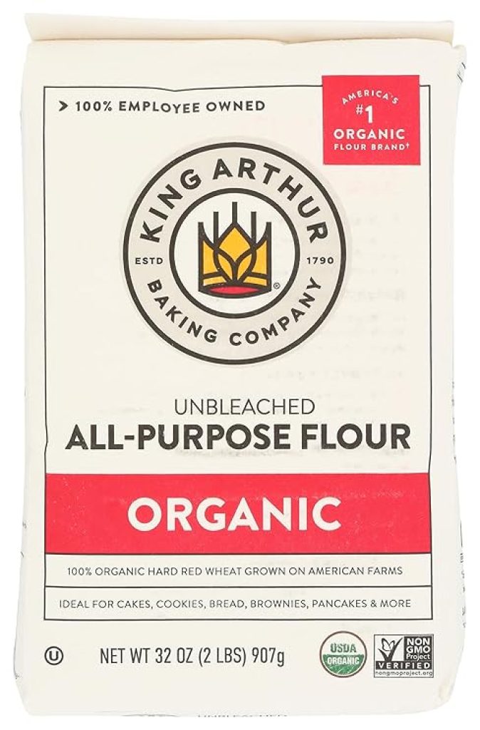 King Arthur Flour Organic All-Purpose – Premium Unbleached Non-GMO Baking Flour for Bread, Pizza Dough & Pastries, Versatile 32 oz (2 lbs) Bag
