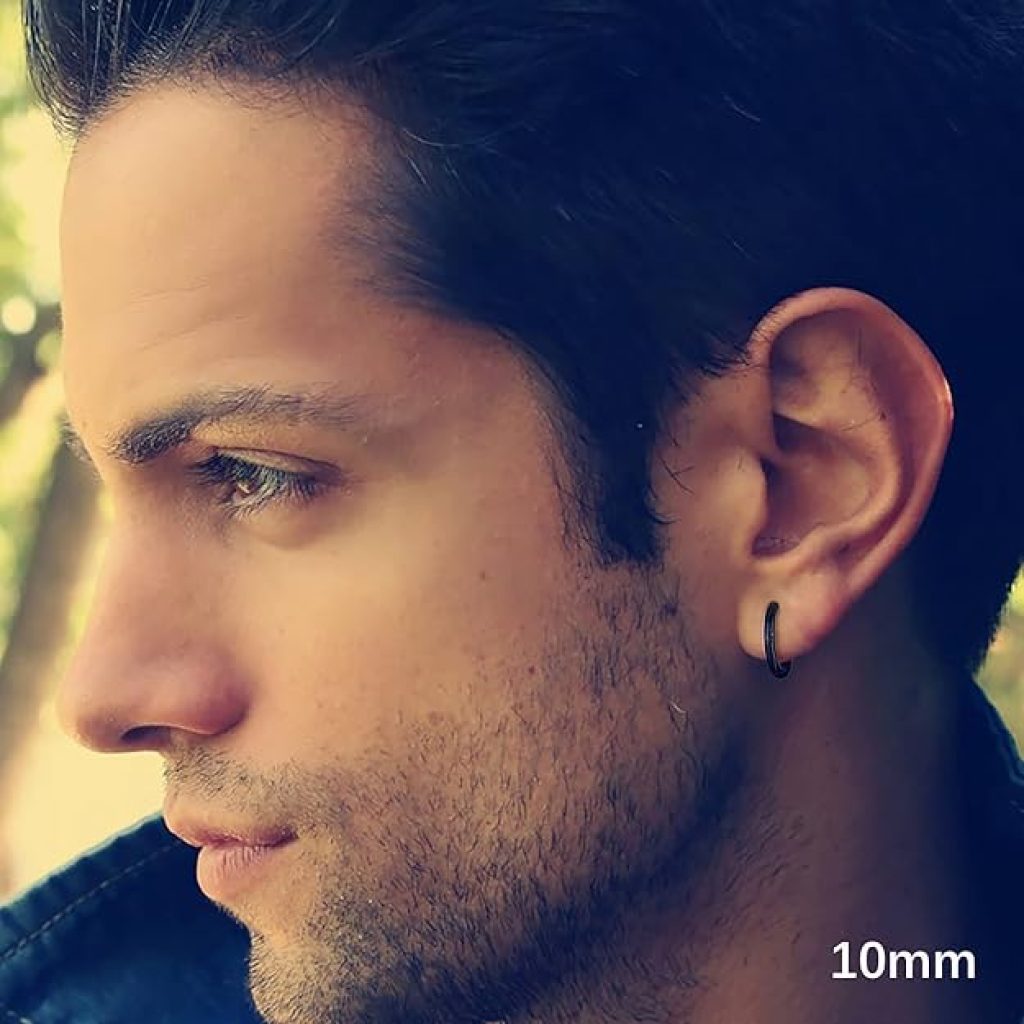 Mens Hoop Earrings: Hypoallergenic 316L Surgical Steel Huggie Earrings for Cartilage & Sleeper Styles