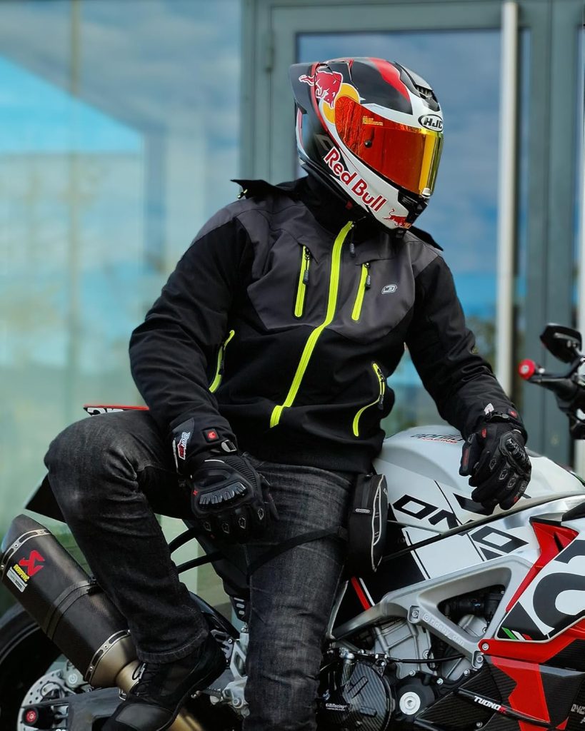Hoodie Motorbike Jacket - BORLENI Motorcycle Jacket with CE Armor, Winter Riding Gear with Removable Liner, Detachable Hood, Water-Repellent and Windproof