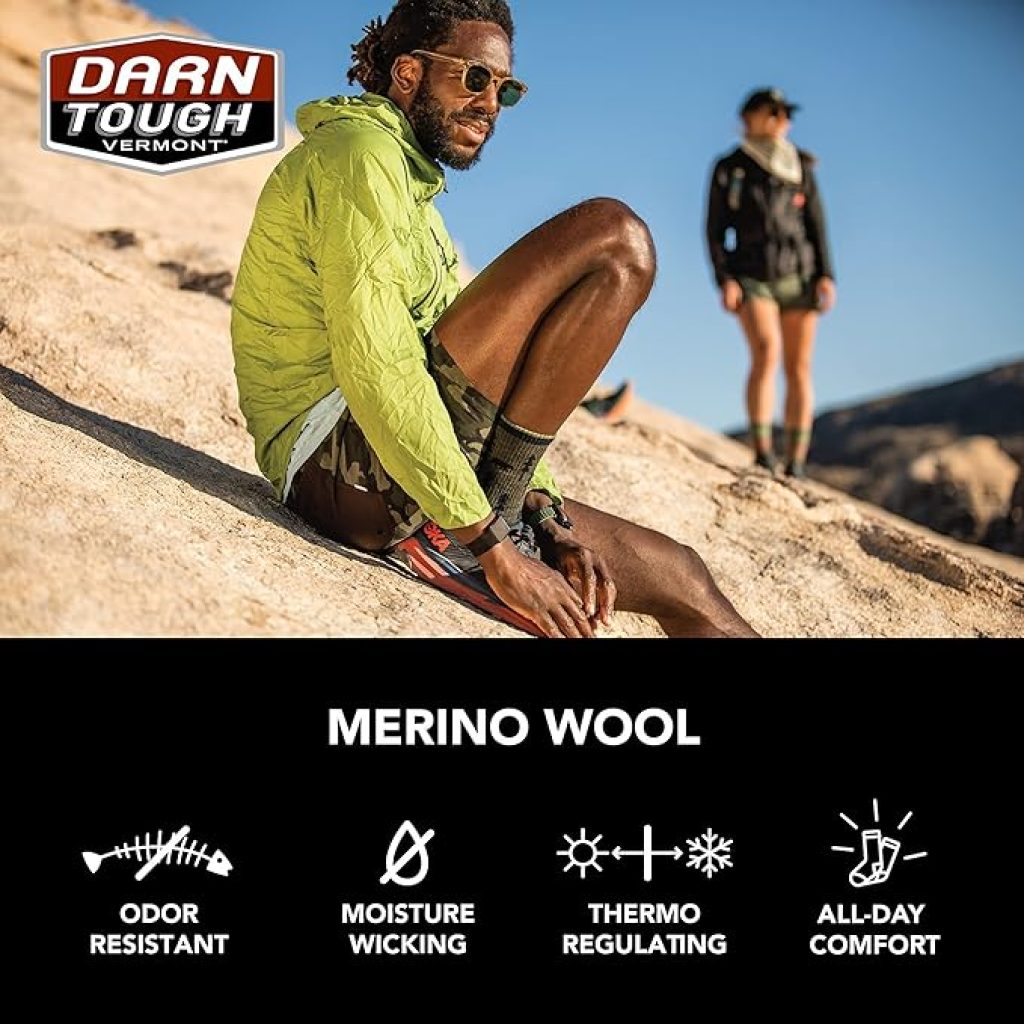 Darn Tough Socks 1403 Men's Merino Wool Boot Cushion – Durable Hiking and Outdoor Performance Socks
