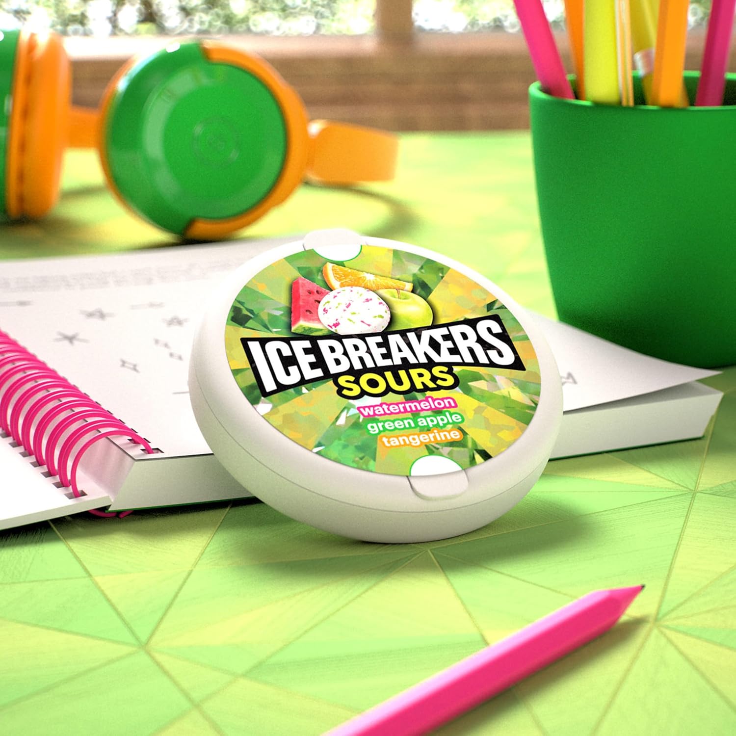 Sugar Free Hard Candy ICE BREAKERS: Assorted Fruit Flavored Sours Mints Tins - 1.5 oz (8 Count) for Halloween