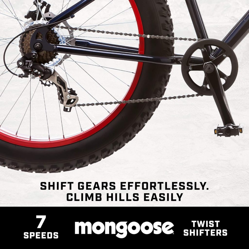 Specialized Bikes – Mongoose Dolomite Fat Tire Mountain Bike for Men, Designed for Off-Road Adventures and Enhanced Stability
