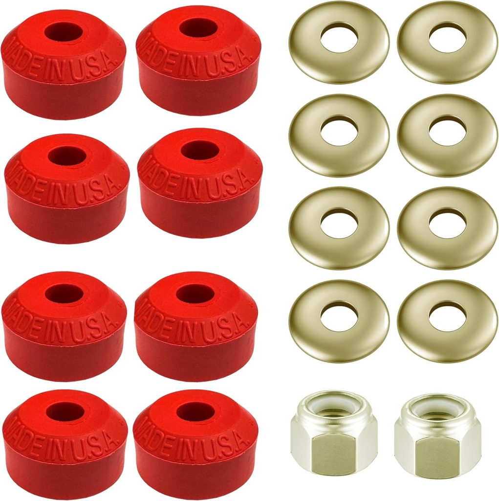 Sway Bar Bushings - Suspension Dudes Universal Stabilizer End Link Repair Kit with CODE RED Grommets, Washers, and Nuts, Made in USA