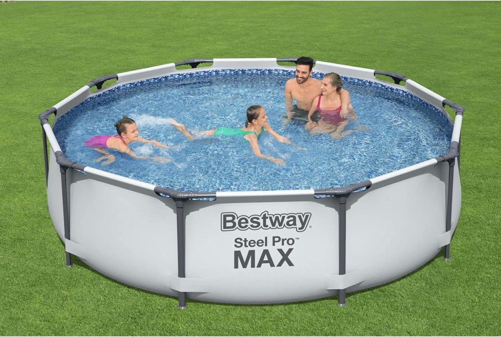 13 Run Pool: Bestway Steel Pro MAX 10ft x 30in Round Above Ground Swimming Pool Set with Filter Pump
