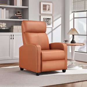 Wall Hugger Recliners: Yaheetech PU Leather Recliner Sofa with Lumbar Support for Home Theater Seating
