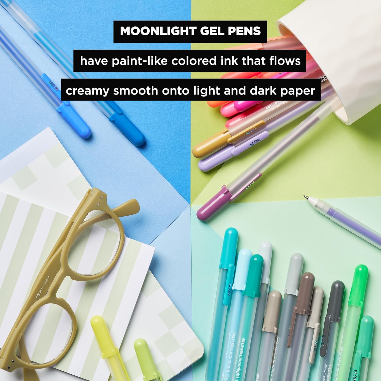 Moonlight 10 Gel Pens by SAKURA Gelly Roll: Bold Ink for Journaling, Art, and Drawing - Assorted Earth & Jewel Tones - 10 Pack