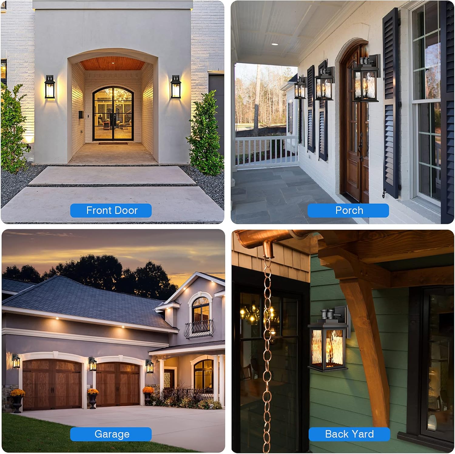 Outdoor Pendant Lighting: VIANIS 2 Pack Motion Sensor Lights - Modern LED Dusk to Dawn Fixtures for Front Porch and Garage