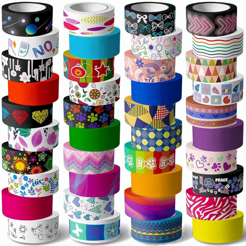 Idea Tape - 40 Rolls Washi Tape Set, 15 mm Wide Colored Masking Tape for Kids, Perfect for DIY Crafts, Gift Wrapping, Scrapbooking, Bullet Journals, and Party Decorations