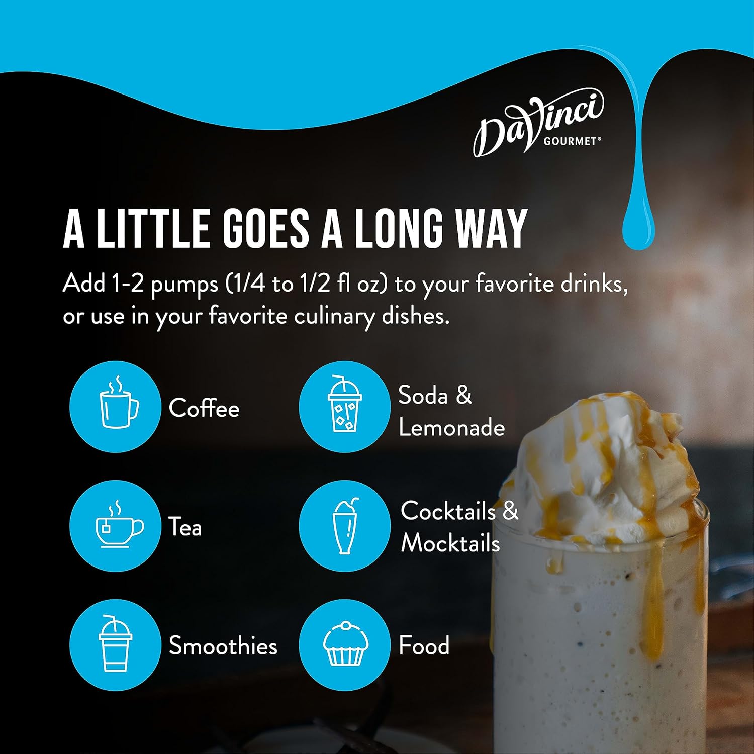 Sugar Free Caramel Syrup by DaVinci Gourmet: 25.4 Fluid Ounces in a Convenient 4-Pack for Guilt-Free Sweetening