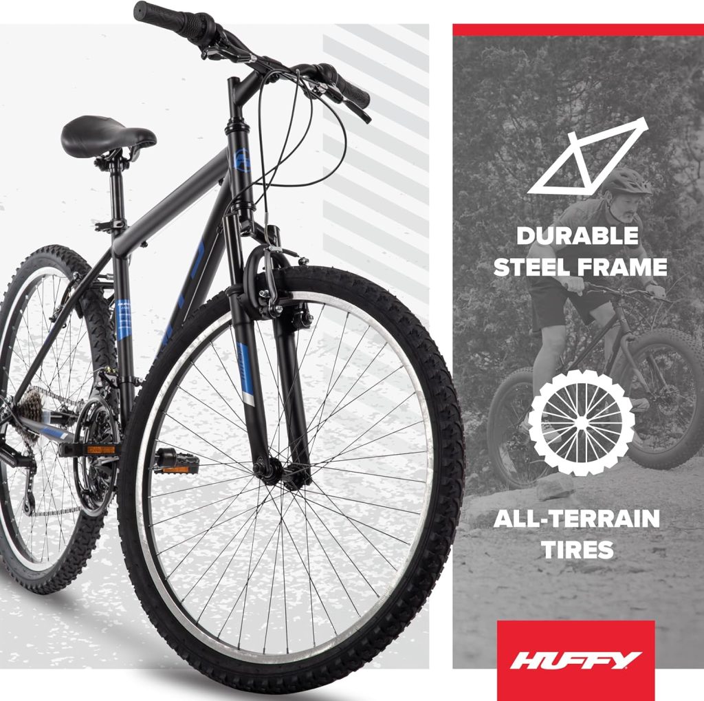 Specialized Bikes – Huffy Stone Mountain Hardtail Mountain Bike with 20"/24"/26" Sizes, 6 or 21-Speed Shimano Twist Shifting, Front or Dual Suspension, Comfort Saddle, and Stylish Colors for Boys, Girls, Men, and Women