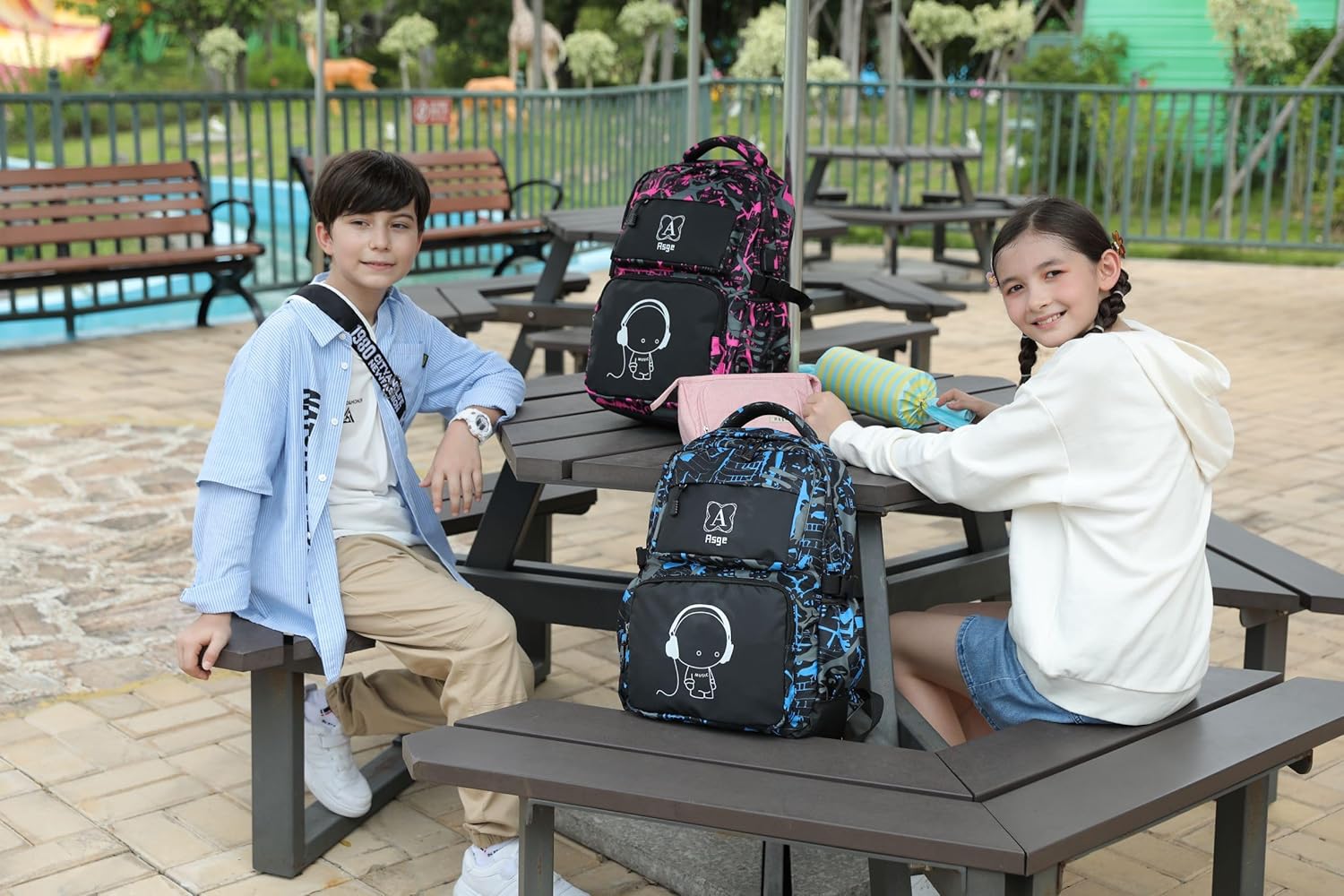 Sprayground Backpack: Waterproof Camo Bookbag for School Boys - Durable Travel Backpack for Middle School Kids (Blue)