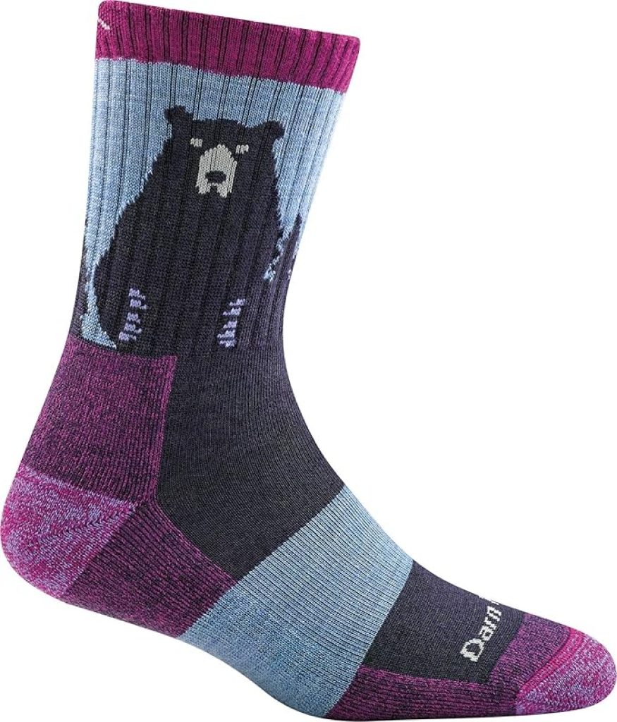 Darn Tough Socks Bear Town Micro Crew Lightweight with Cushion – Women’s Hiking & Everyday Performance Socks