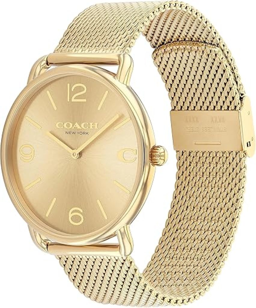 Shop Coach Gold Bracelet Watch: Coach Elliot Men's Timepiece with Contemporary Elegance and Signature Detailing for Everyday Wear