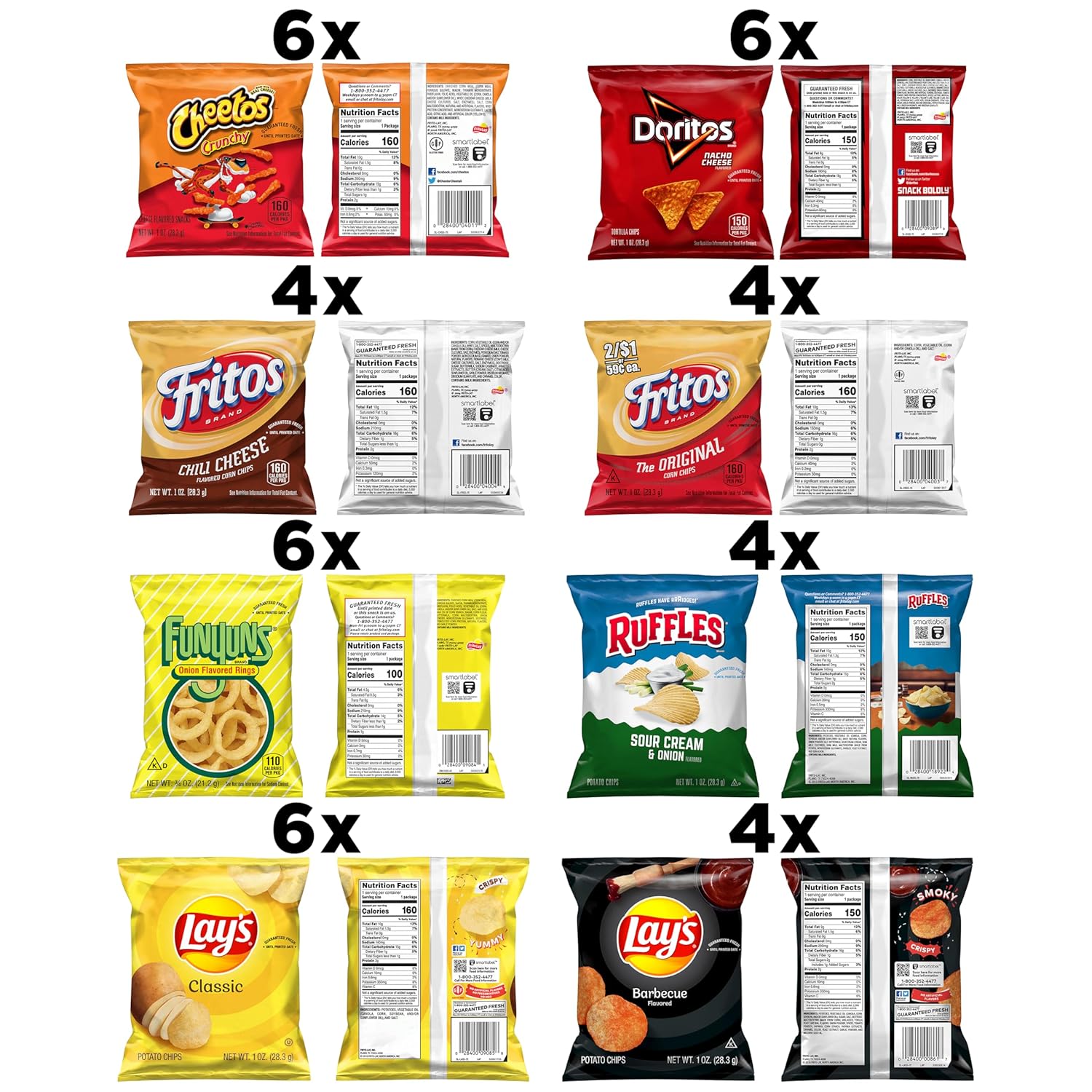 Bag of Chips: Frito-Lay Variety Packs - 40 Count Party Mix Single Serve Bags