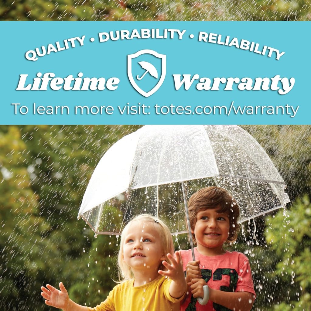 Clear Umbrella - Totes Kids Bubble Dome with Wind and Rain Protection, Lightweight Design, 38" Canopy