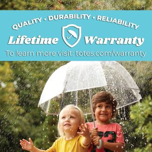 Clear Umbrella – Totes Kids Bubble Dome with Wind and Rain Protection, Lightweight Design, 38″ Canopy