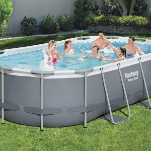13 Run Pool: Bestway Power Steel Oval Above Ground Pool Set with Filter Pump, Ladder, and ChemConnect Dispenser