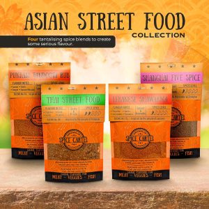 Asian Spice: Spice Cartel’s Artisanal Street Food Collection – Handcrafted Herb & Spice Blends from Asia, Perfect Grilling Gifts for Dad (4 x 35g Resealable Pouches)