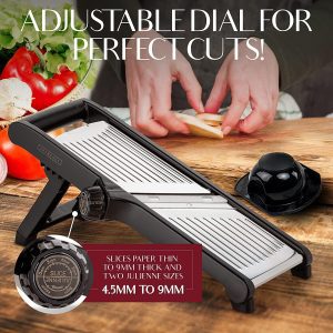 Gramercy Mandolin Slicer for Kitchen – Vegetable Cutter, Potato Slicer, and Cucumber Tool with Cut-Resistant Gloves
