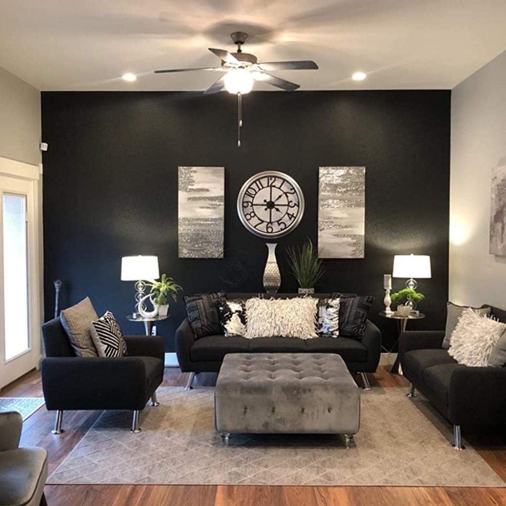 Black Wallpaper: 15.7" x 118" Embossed Silk Peel and Stick Self-Adhesive Contact Paper for Walls, Cabinets, and Furniture