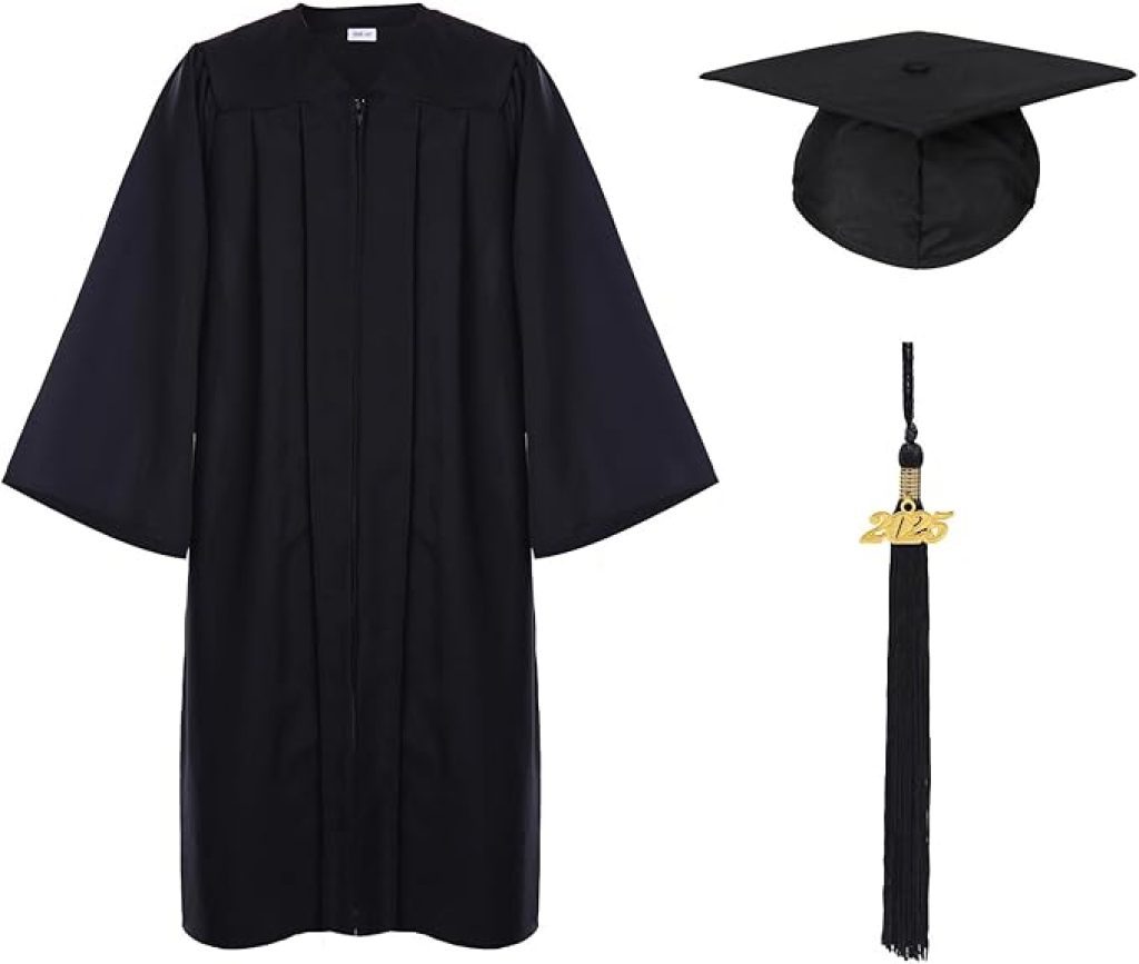 Graduation Dress: Unisex Adult Matte Cap and Gown Tassel Set for Celebrating Your Achievement