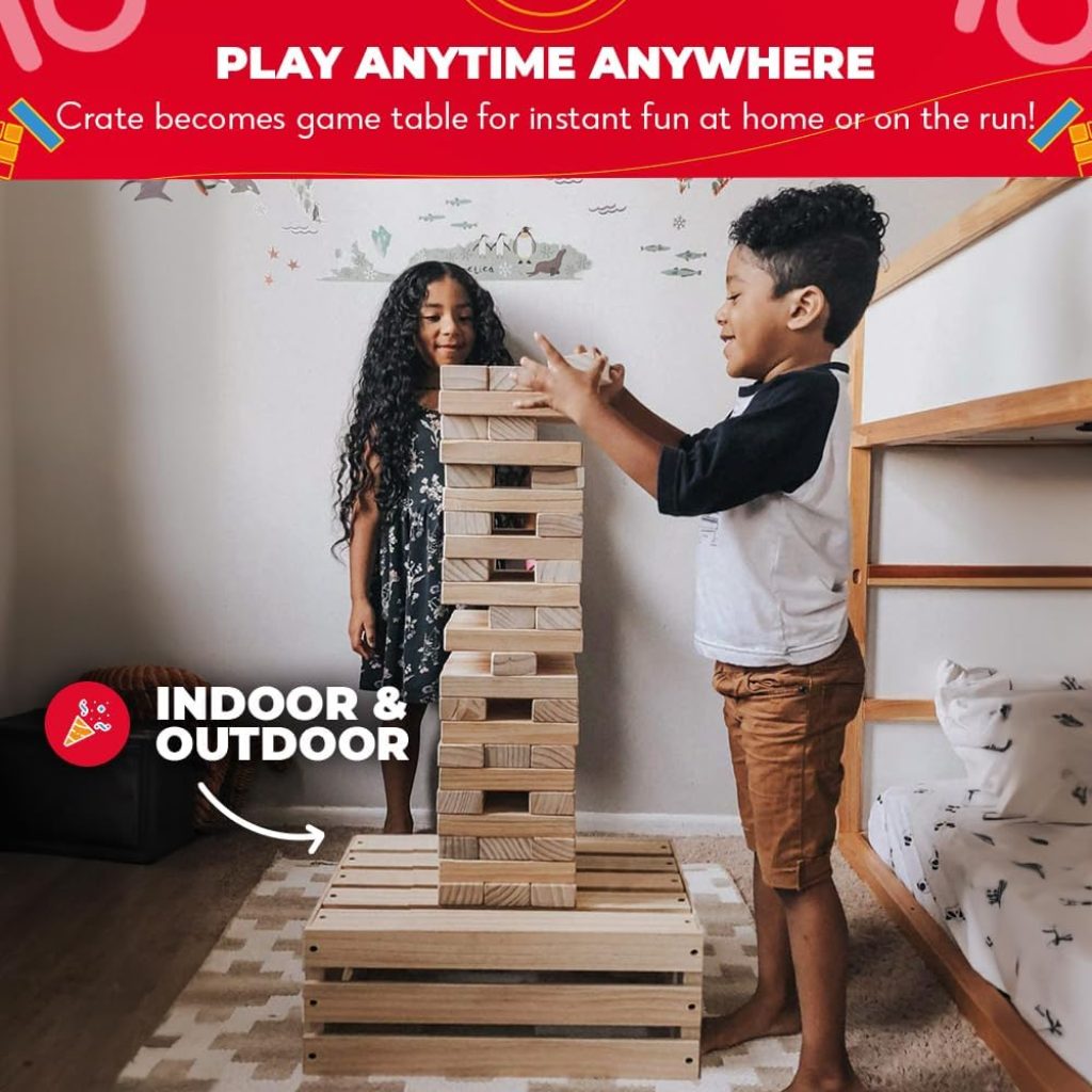 Shop Sunnylife Giant Jumbling Tower: SWOOC Games Premium Outdoor Game with 60 Blocks and Storage Crate for Family Fun