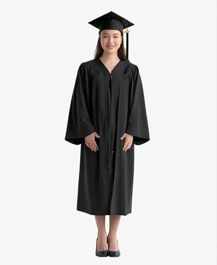 Graduation Dress: Unisex Adult Matte Cap and Gown Tassel Set for Celebrating Your Achievement