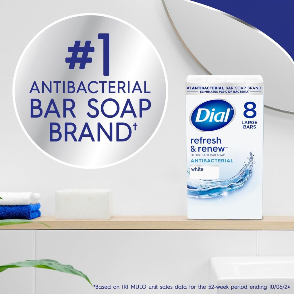 Soaptoday: Dial Antibacterial Bar Soap - Refresh & Renew, 4 oz, 32 Bars for Effective Cleanliness 4 Soaptoday: Dial Antibacterial Bar Soap - Refresh & Renew, 4 oz, 32 Bars for Effective Cleanliness
