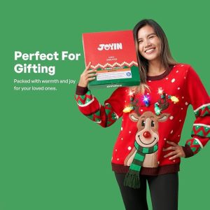 Sweaters Xmas: JOYIN Women’s LED Light Up Christmas Ugly Sweater with Bulbs