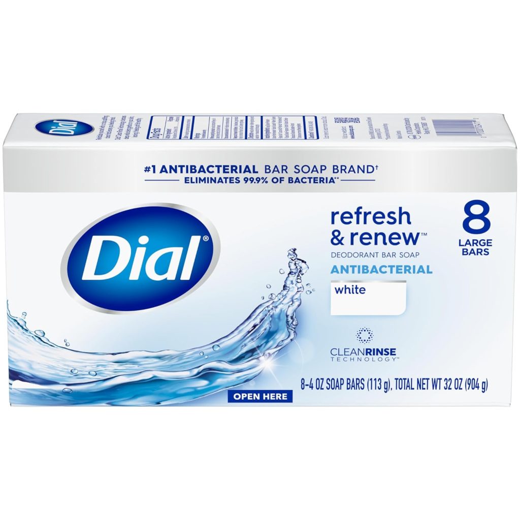 Soaptoday: Dial Antibacterial Bar Soap - Refresh & Renew, 4 oz, 32 Bars for Effective Cleanliness 2 Soaptoday: Dial Antibacterial Bar Soap - Refresh & Renew, 4 oz, 32 Bars for Effective Cleanliness