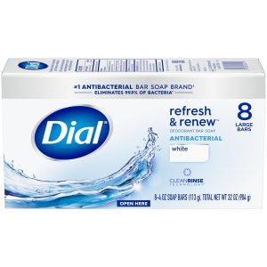 Soaptoday: Dial Antibacterial Bar Soap – Refresh & Renew, 4 oz, 32 Bars for Effective Cleanliness