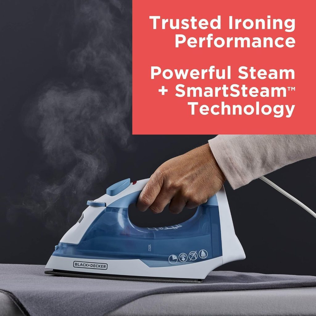 Plancha: BLACK+DECKER Easy Steam Compact Iron for Clothes with Nonstick Plate and Automatic Shutoff – Lightweight, 1200 Watts