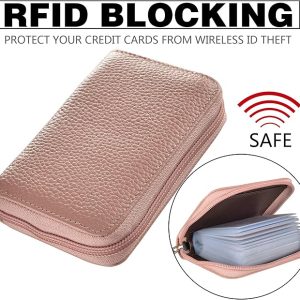 Torrid Credit Card Holder: Easyoulife Genuine Leather Zipper Wallet with 26 Slots