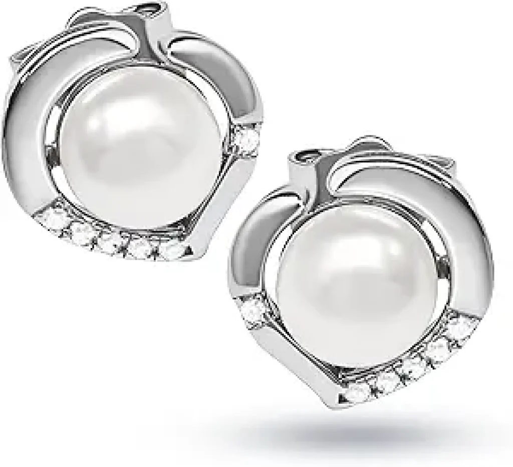 Shop Heart-Shaped Pearl Earrings: QUADRI 925 Sterling Silver Heart Earrings with 6.5mm Cultured Pearls - Perfect Jewelry Gift from Italy, Box Included