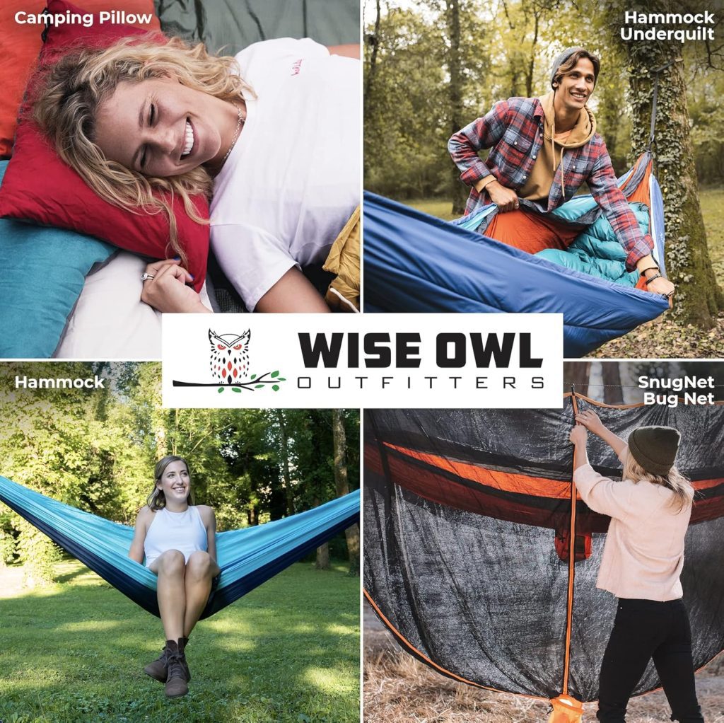 Hammock and Hammock: Wise Owl Outfitters 500lbs Portable Camping Hammock with Tree Straps for Travel and Outdoor Adventures