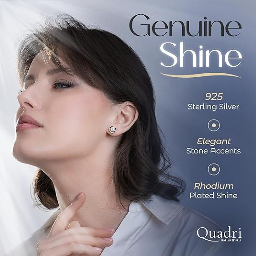 Shop Heart-Shaped Pearl Earrings: QUADRI 925 Sterling Silver Heart Earrings with 6.5mm Cultured Pearls - Perfect Jewelry Gift from Italy, Box Included