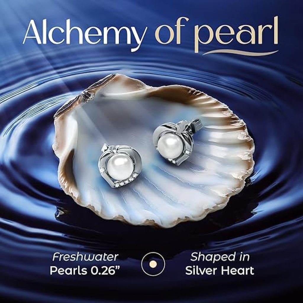 Shop Heart-Shaped Pearl Earrings: QUADRI 925 Sterling Silver Heart Earrings with 6.5mm Cultured Pearls - Perfect Jewelry Gift from Italy, Box Included