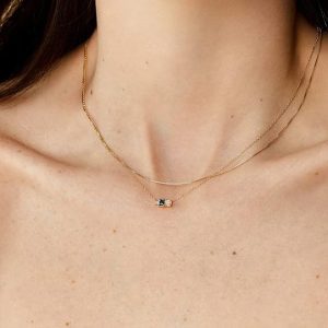 Gold Chain Necklace: Minimalist 18K Gold Plated Thin Box Choker for Women