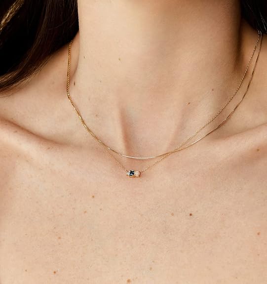 Gold Chain Necklace: Minimalist 18K Gold Plated Thin Box Choker for Women