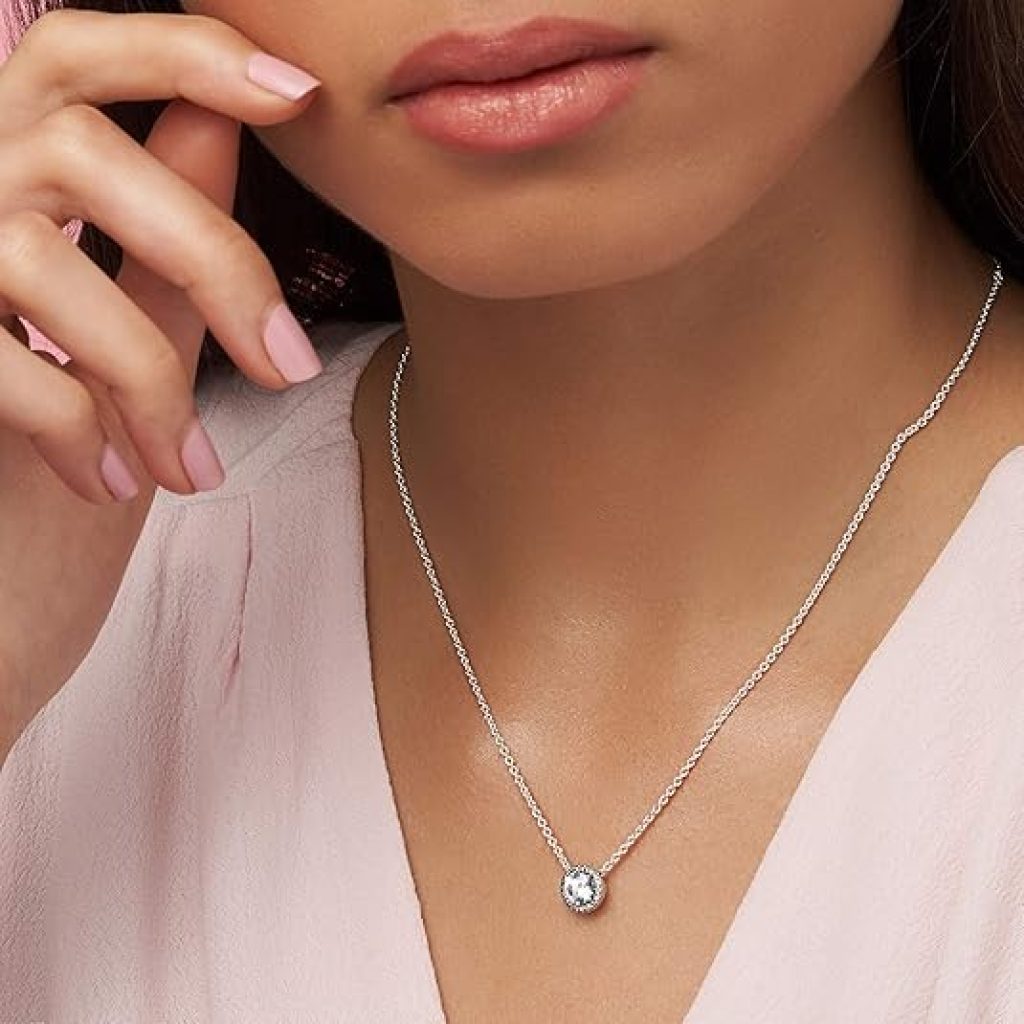 Pandora Necklace: PANDORA Round Sparkle Halo Adjustable Necklace in Sterling Silver & Cubic