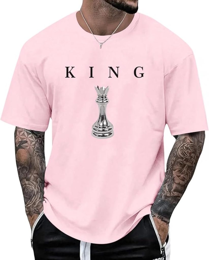 Chess Menswear King Graphic Tee — Designer Printed Urban Letter T-Shirt for Men, Streetwear Style