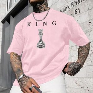 Chess Menswear King Graphic Tee — Designer Printed Urban Letter T-Shirt for Men, Streetwear Style