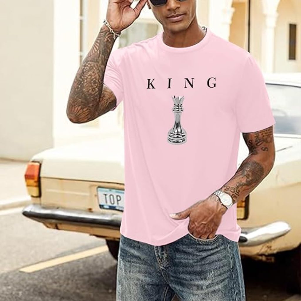 Chess Menswear King Graphic Tee — Designer Printed Urban Letter T-Shirt for Men, Streetwear Style