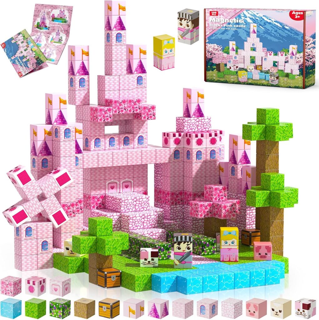 Castle Learning Magnetic Blocks – 100PCS Princess Castle Building Set & STEM Educational Toys for Kids Ages 3-8 3 Castle Learning Magnetic Blocks – 100PCS Princess Castle Building Set & STEM Educational Toys for Kids Ages 3-8