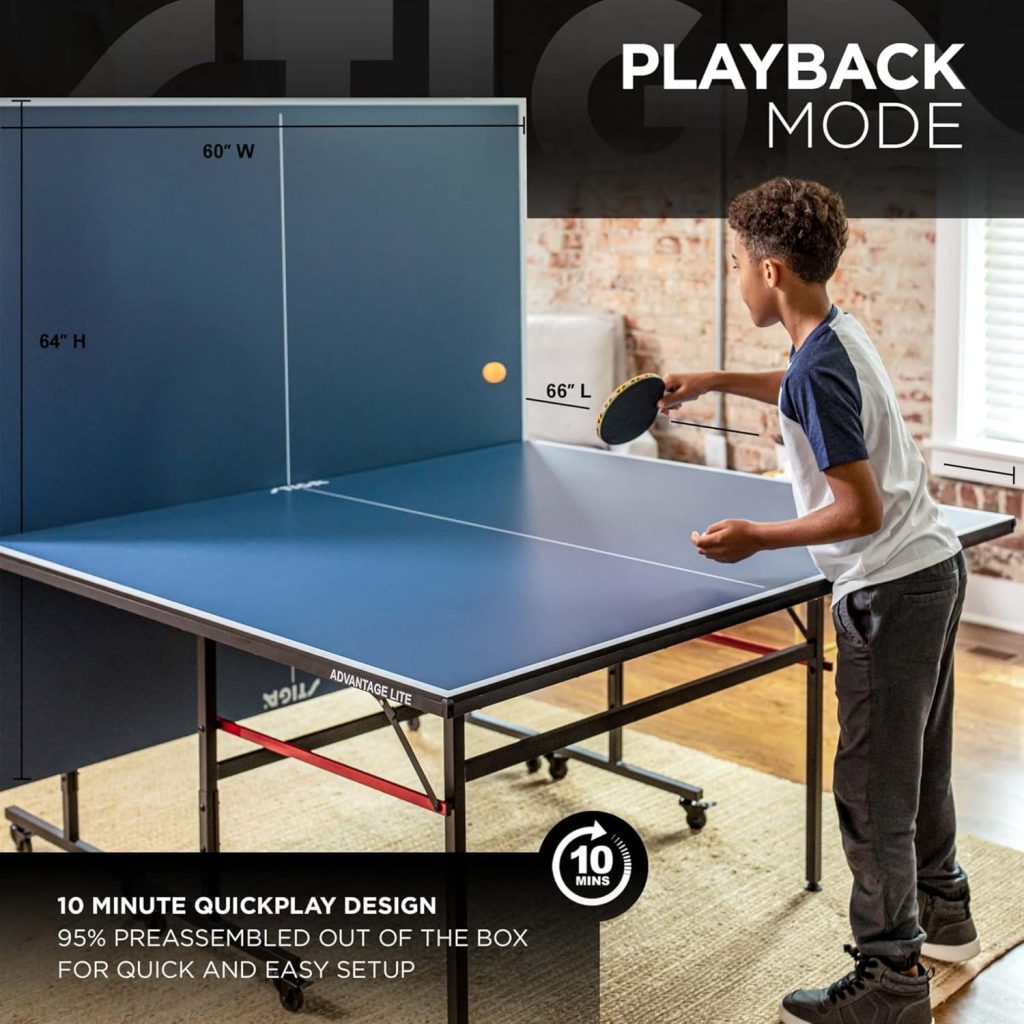 Ping Pong Table Options: STIGA Advantage Series with 13, 15, 19, and 25mm Tabletops, Quick 10-Minute Assembly, and Playback Mode for All Skill Levels